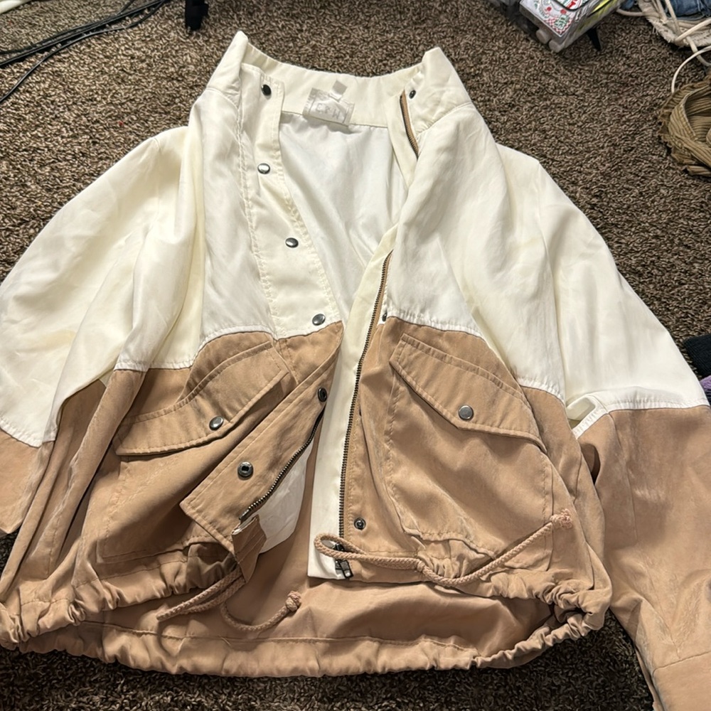 White & Brown Country Style Jacket